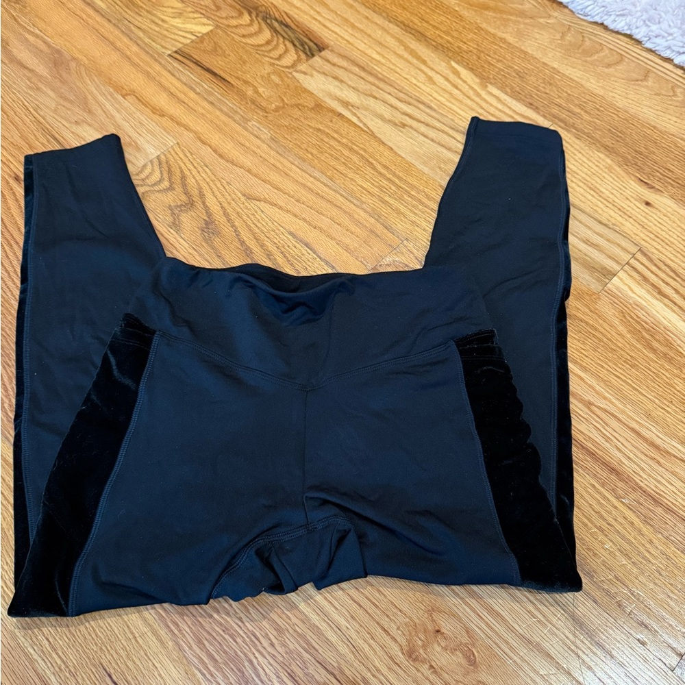 Victoria's Secret Black Leggings with Velvet Accents